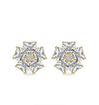 Thalia Bloom Fashion Flower Lab Diamond Stud Earrings