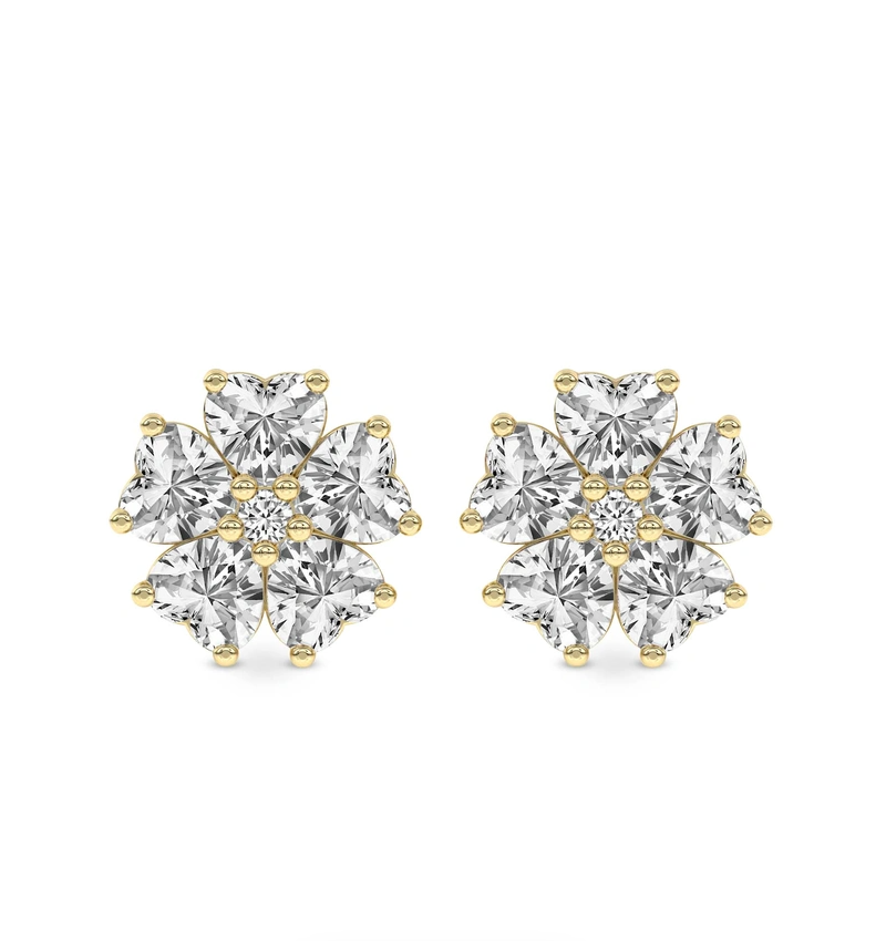 Thalia Bloom Fashion Flower Lab Diamond Stud Earrings