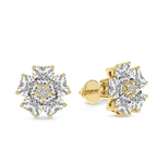 Thalia Bloom Fashion Flower Lab Diamond Stud Earrings