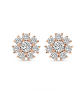 Magnolia Flower Fashion Lab Diamond Stud Earrings