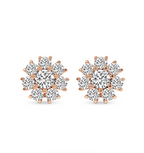 Magnolia Flower Fashion Lab Diamond Stud Earrings
