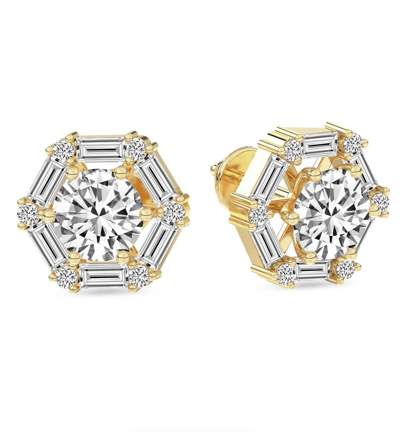 Rafflesia Flower Fashion Lab Diamond Stud Earrings