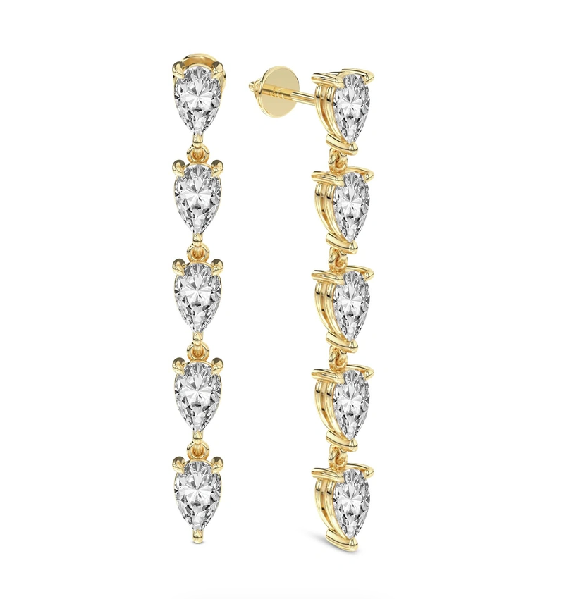 Salvia Flower Fashion Lab Diamond Dangle Earrings