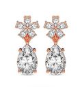 Iris Bloom Flower Fashion Lab Diamond Dangle Earrings