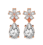 Iris Bloom Flower Fashion Lab Diamond Dangle Earrings