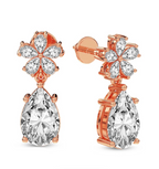Iris Bloom Flower Fashion Lab Diamond Dangle Earrings