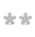 Periwinkle Flower Fashion Lab Diamond Stud Earrings