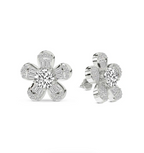 Periwinkle Flower Fashion Lab Diamond Stud Earrings
